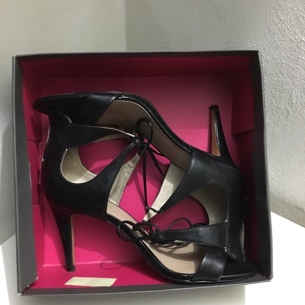 Vince Camuto Leather Tie Strap Heels